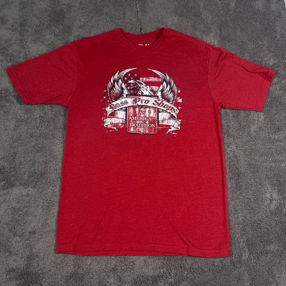 Bass Pro Shops T-Shirt Red Eagle Graphic Medium